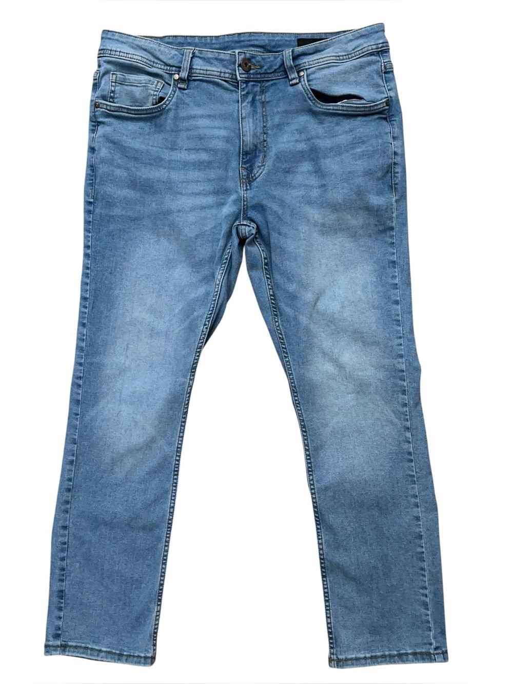 The Perfect Jean NYC Denim Jeans Mens Size 34x28 Slim Fit Stretch Light Blue